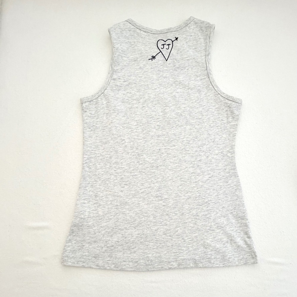 Juliet Johnstone Evergreen Bloom Tank Top Gray Floral Cotton Fairy Grunge BTC S - Picture 3 of 16